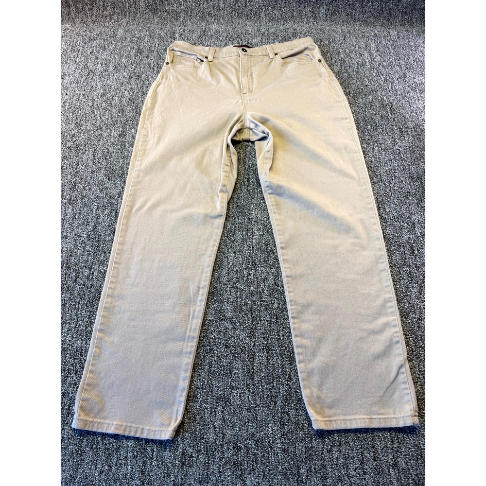 Gloria Vanderbilt Amanda Jeans Womens 14 Olive 5 Pockets Streetwear Straight Leg
